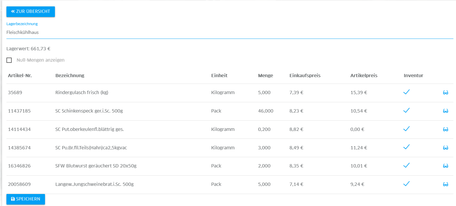 Lagerverwaltung Warenwirtschaft Screenshot